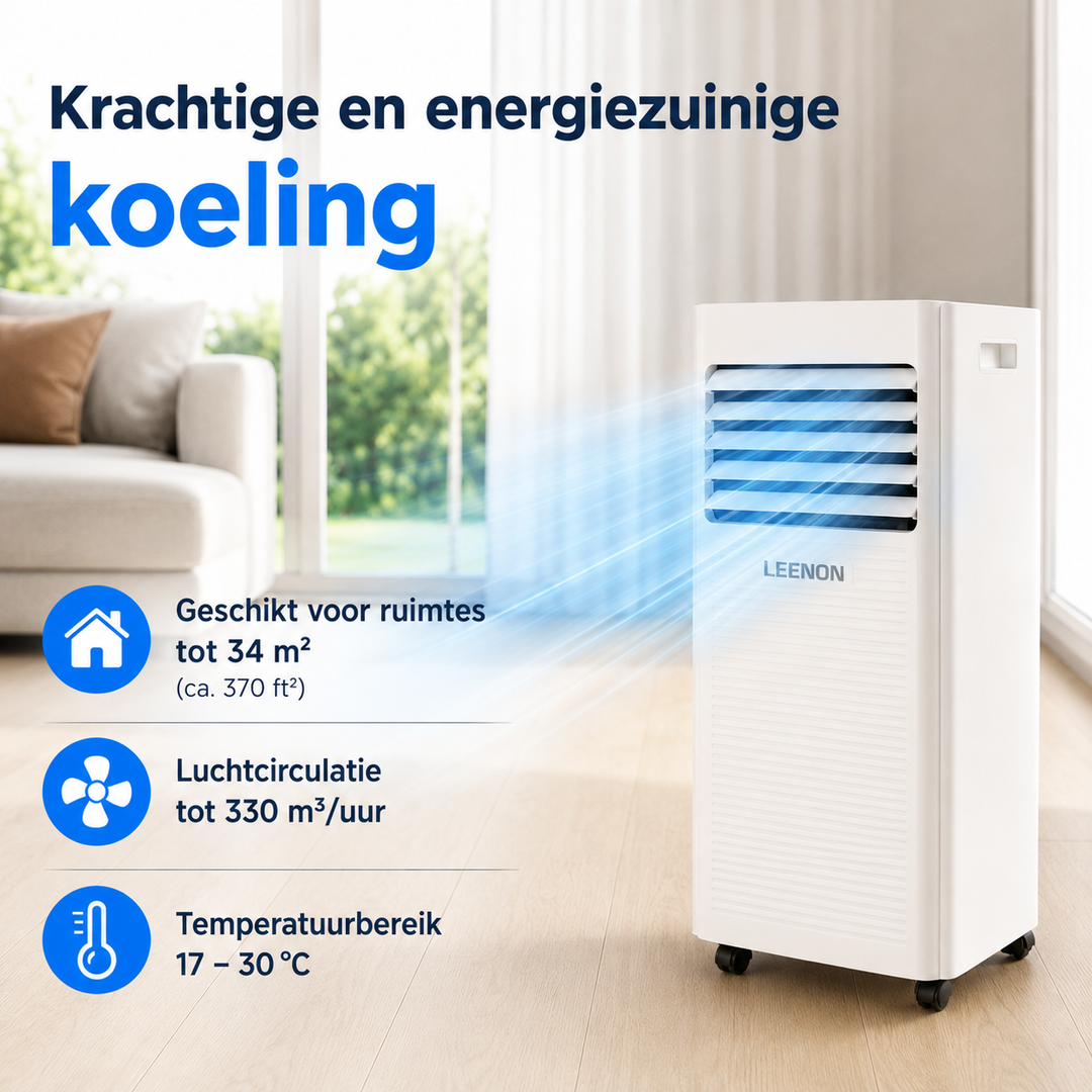 LEENON Air Conditioning Unit 2,6 kW Verplaatsbare Air Conditioner, Wit