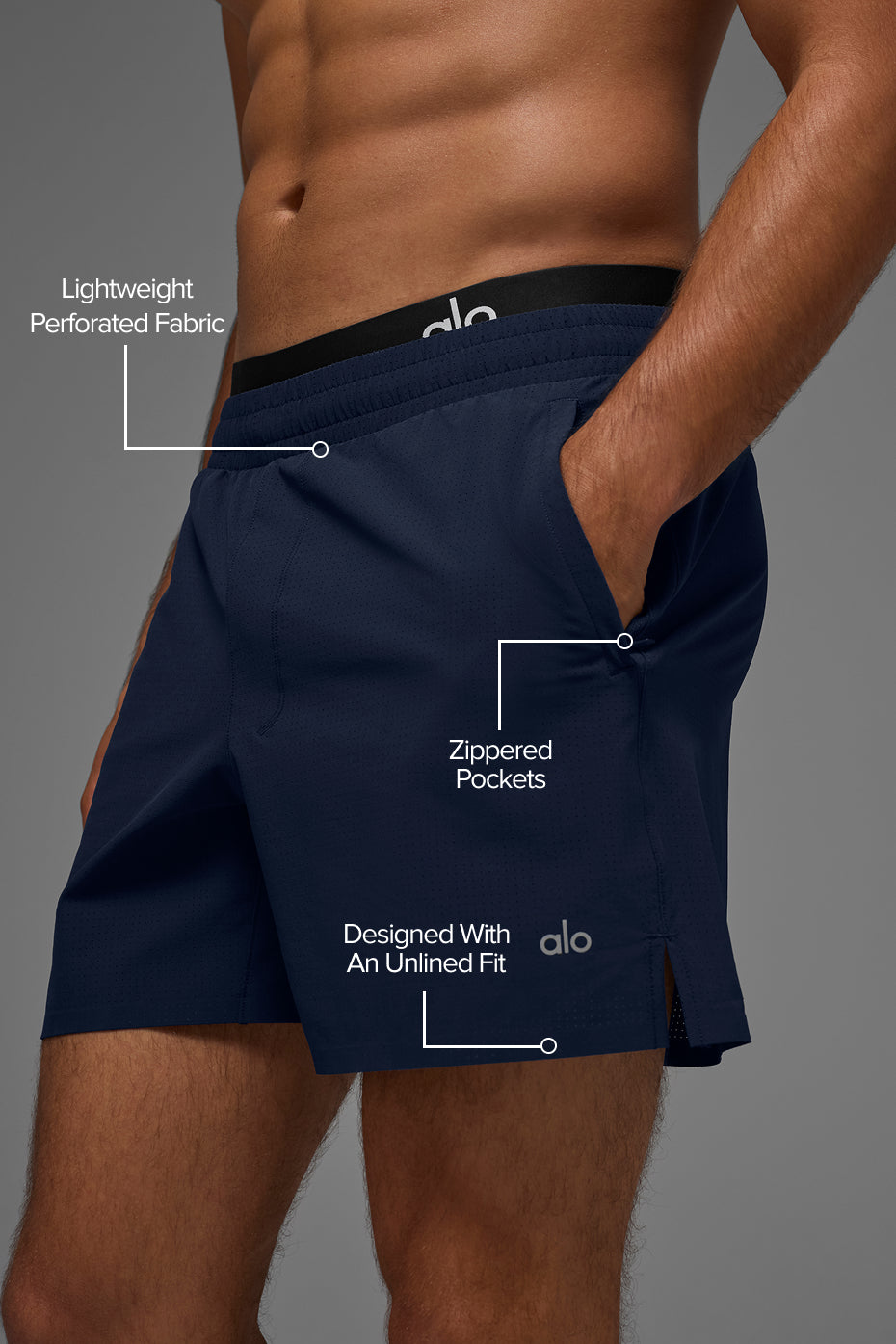 5" Traction Running Short - Navy