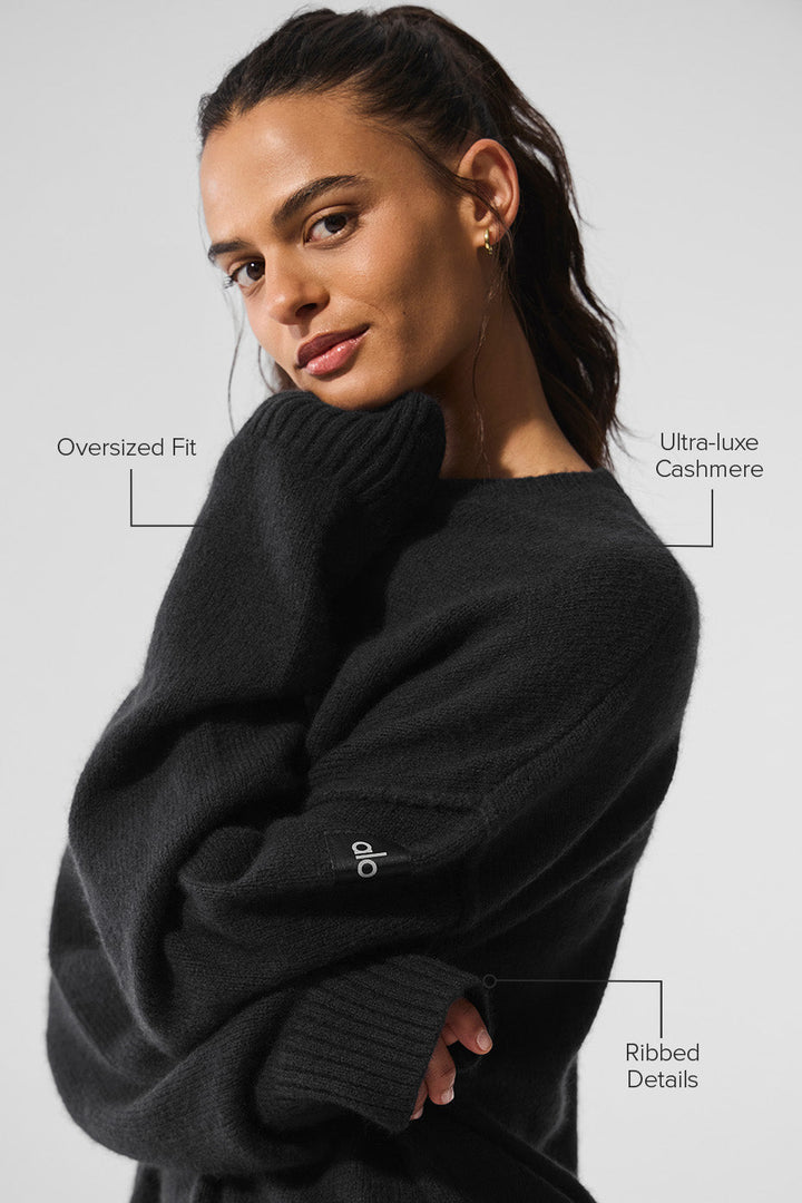 Unisex Wool Cashmere New Class Crewneck Sweater - Black