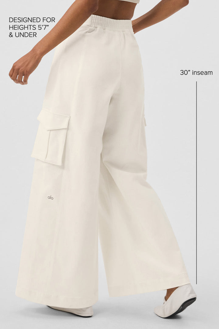 Show Off Cargo Wide Leg Trouser (Regular) - Ivory