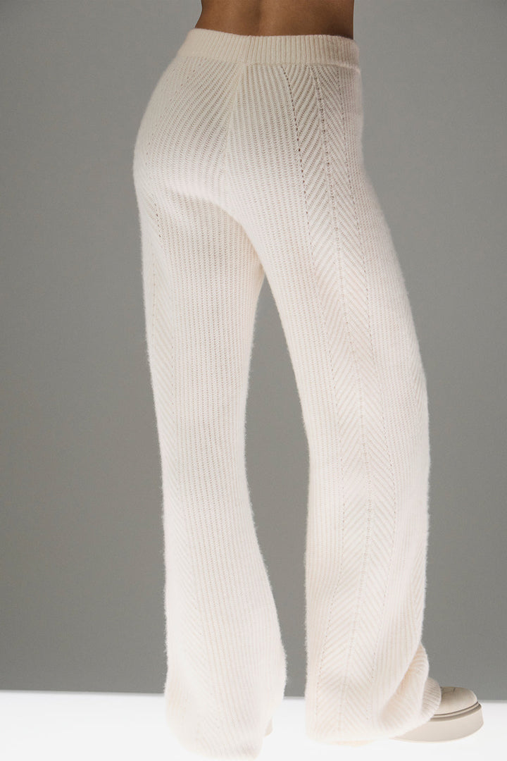 Winter Magic Cashmere Wide Leg Pant - Ivory