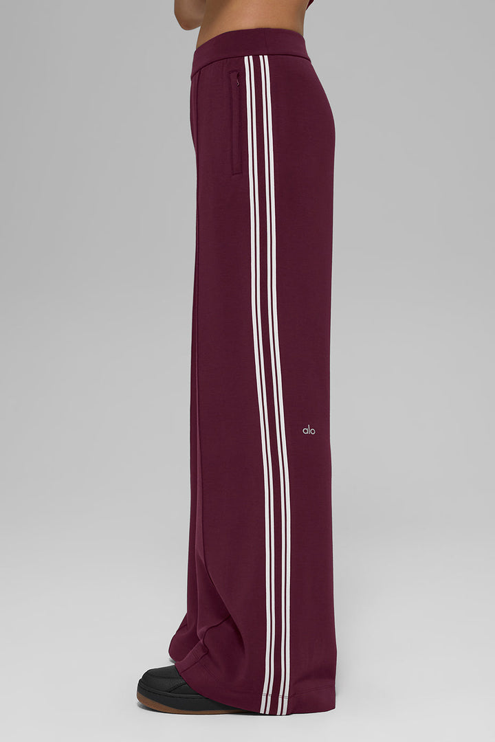 Track Star Wide Leg Pant (Long) - Burgundy