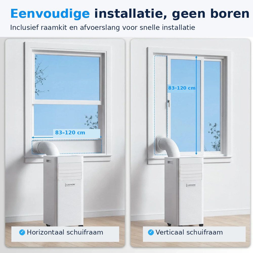 LEENON Air Conditioning Unit 2,6 kW Verplaatsbare Air Conditioner, Wit
