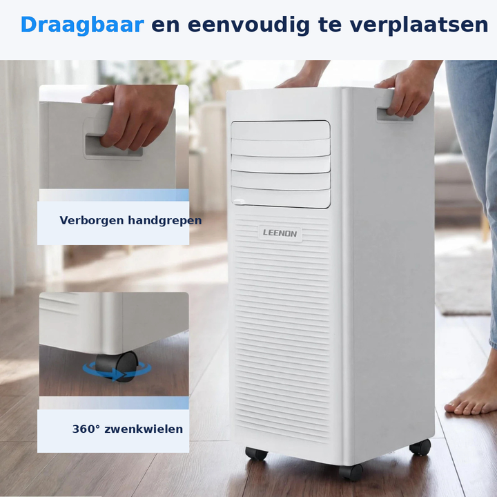 LEENON Air Conditioning Unit 2,6 kW Verplaatsbare Air Conditioner, Wit